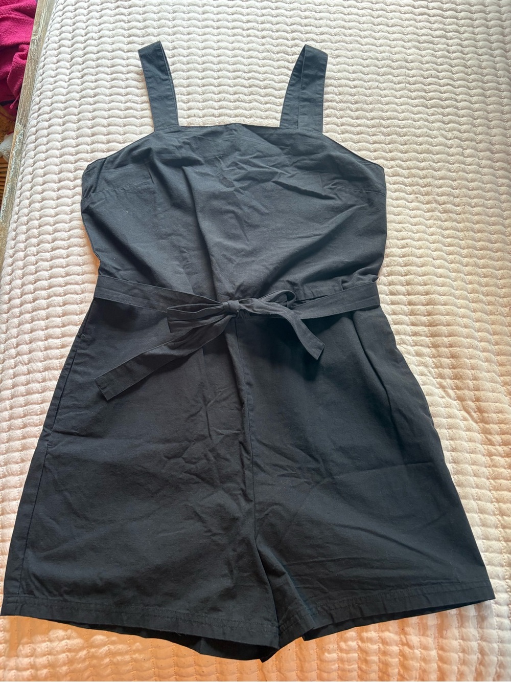 United By Blue Black Sleeveless Tie-Waist Romper - Picture 1 of 5